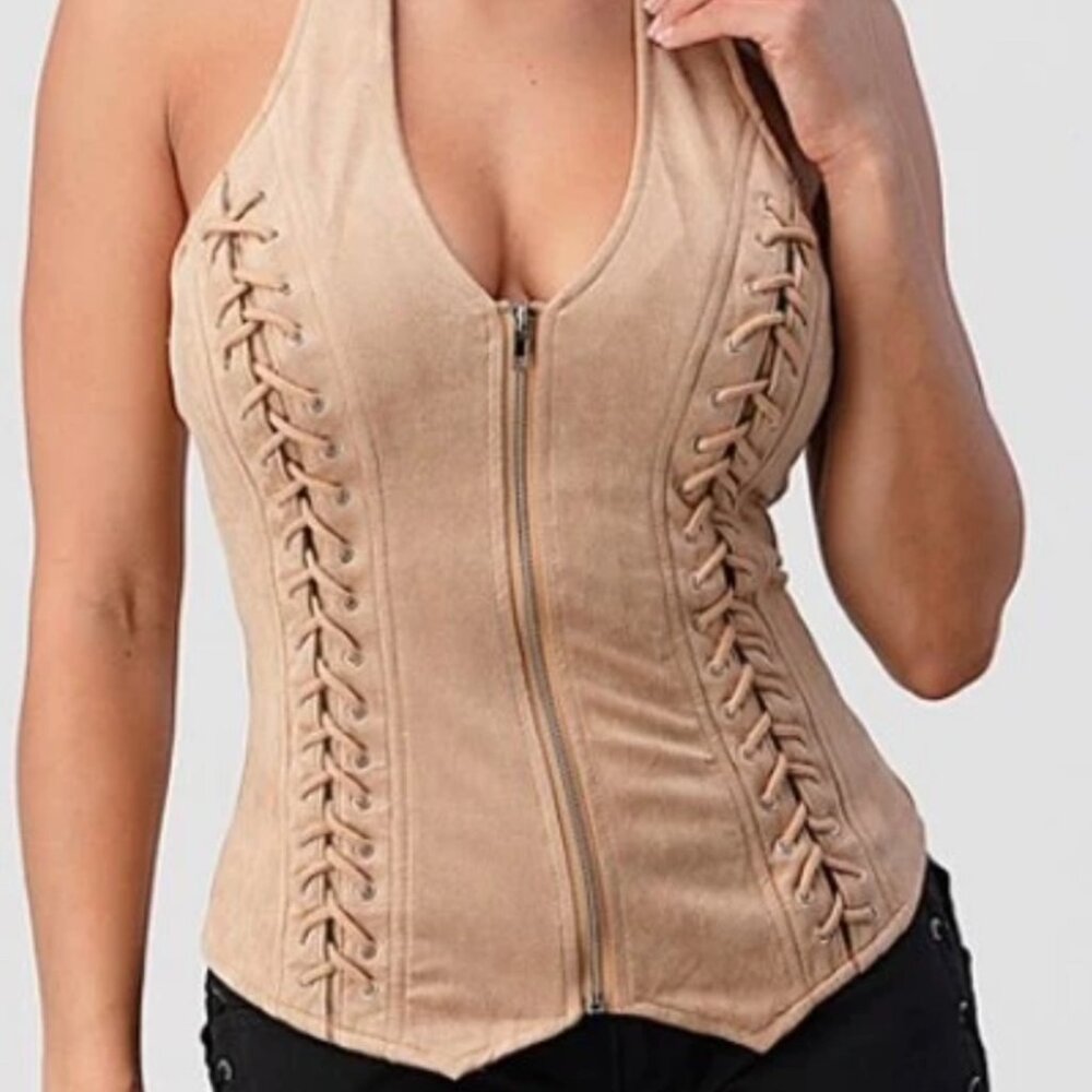 🎀Women's Suede Top - Olive Green